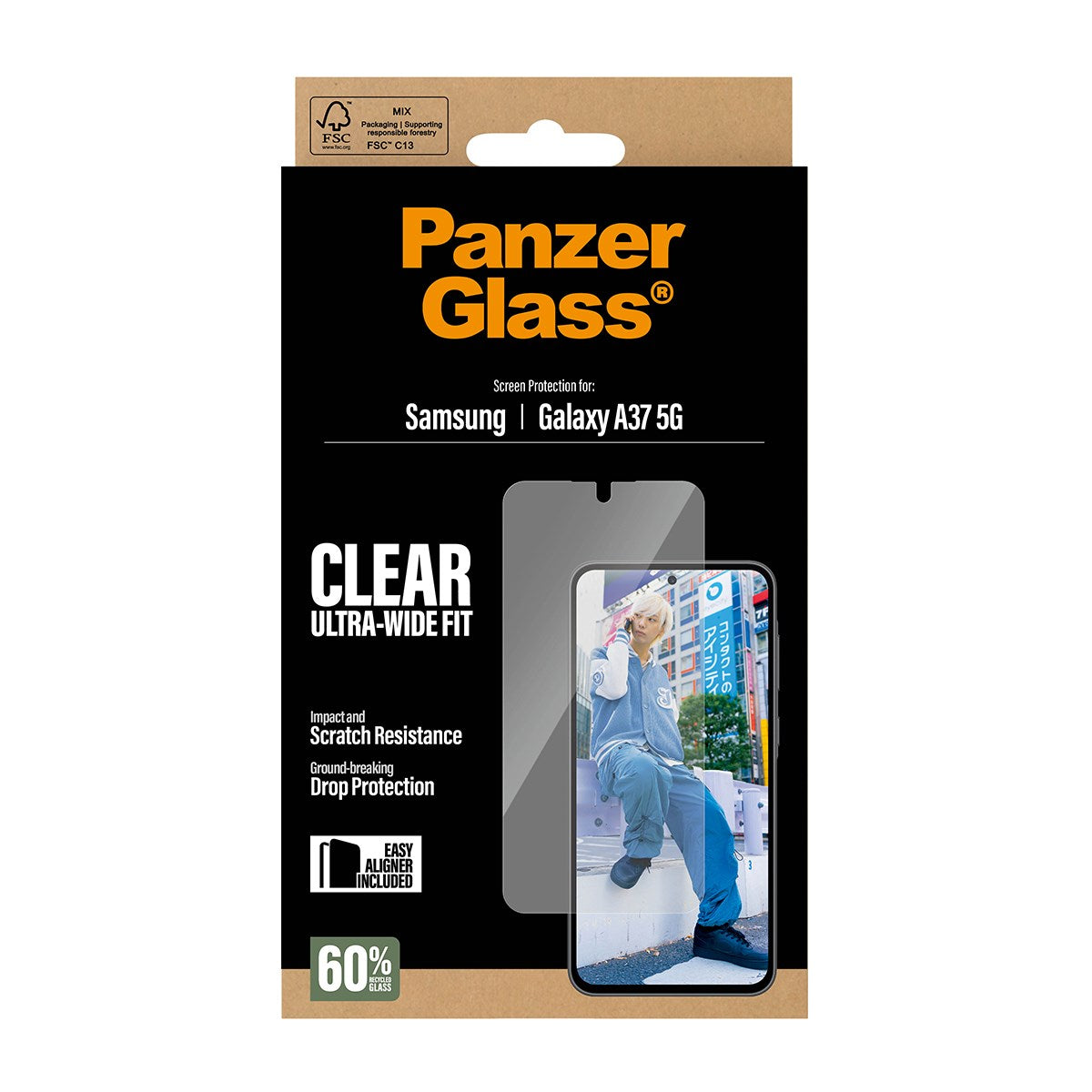PanzerGlass® Skærmbeskyttelse Samsung Galaxy A37 5G | Ultra-Wide Fit m. EasyAligner